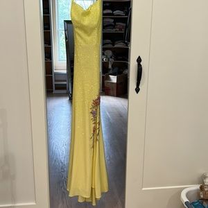 Amarra yellow rhinestone yellow prom/ homecoming dress size 6